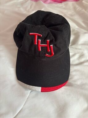 VTG 90s/Y2K Tommy Hilfiger Jeans Black Hat Leather Back Strap Metal Buckle THJ